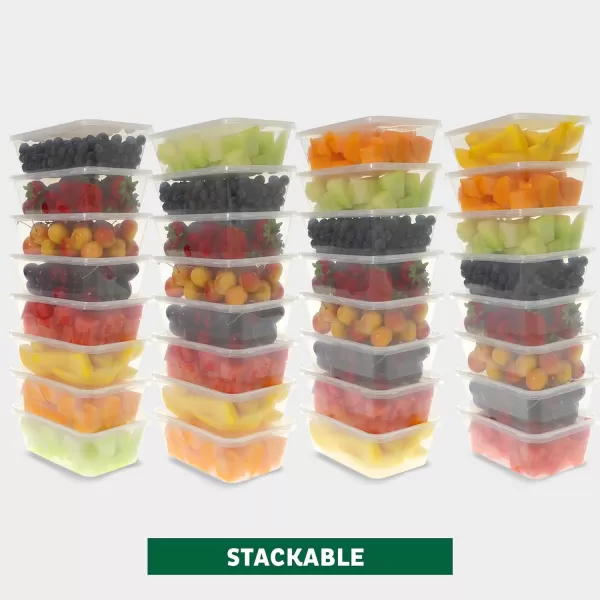 imageFreshware Food Storage Containers 50 Set 25 oz Plastic Deli Containers with Lids Slime Soup Meal Prep Containers BPA Free Stackable Leakproof Microwave Dishwasher and Freezer Safe