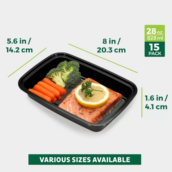 imageFreshware Meal Prep Containers 1 Compartment Food Storage Containers with Lids Bento Box BPA Free Stackable 16 oz 150 count Pack of 128OZ15PK