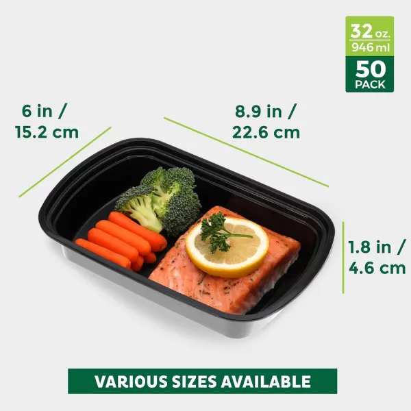 imageFreshware Meal Prep Containers 1 Compartment Food Storage Containers with Lids Bento Box BPA Free Stackable 16 oz 150 count Pack of 132OZ50PK