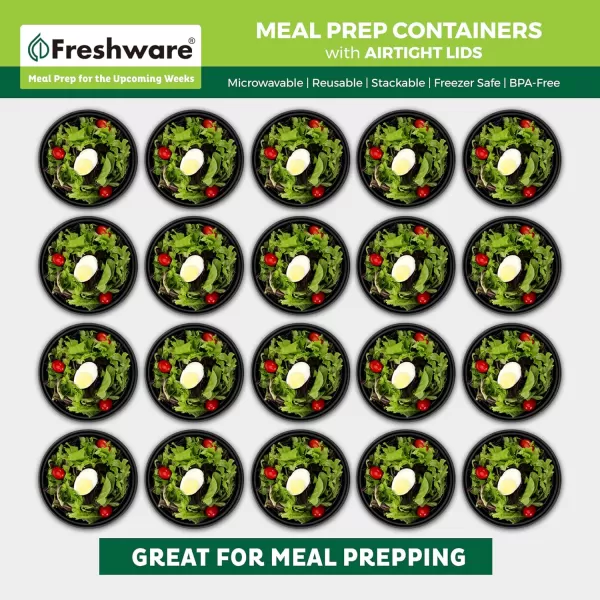 imageFreshware Meal Prep Containers 10 Pack Bento Box Food Storage Containers Plastic Bowls with Lids for Soup and Salad BPA Free Stackable Lunch Boxes MicrowaveDishwasherFreezer Safe 42 oz28OZ150PK