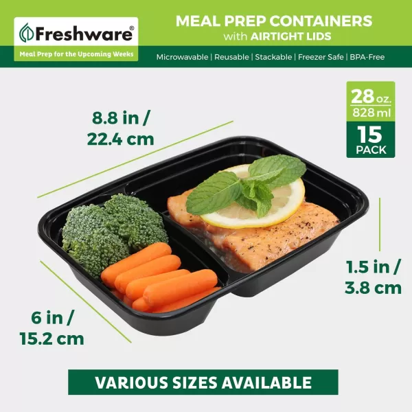 imageFreshware Meal Prep Containers 50 Pack 1 Compartment with Lids Food Storage Containers Bento Box BPA Free Stackable MicrowaveDishwasherFreezer Safe 28 oz28OZ15PK