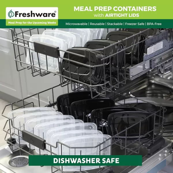 imageFreshware Meal Prep Containers 50 Pack 1 Compartment with Lids Food Storage Containers Bento Box BPA Free Stackable MicrowaveDishwasherFreezer Safe 28 oz16OZ50PK