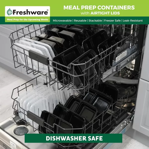 imageFreshware Meal Prep Containers 50 Pack 1 Compartment with Lids Food Storage Containers Bento Box BPA Free Stackable MicrowaveDishwasherFreezer Safe 28 oz28OZ50PK