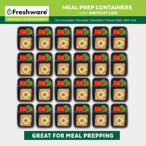 imageFreshware Meal Prep Containers 50 Pack 1 Compartment with Lids Food Storage Containers Bento Box BPA Free Stackable MicrowaveDishwasherFreezer Safe 28 oz28OZ15PK