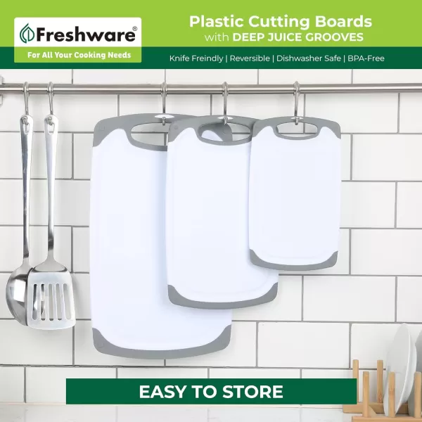 imagePlastic Cutting Boards for Kitchen Cutting Board Set of 3 Juice Grooves with Easy Grip Handle BPAFree NonPorous Dishwasher Safe Black MarblePlastic  Set of 3