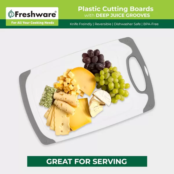imagePlastic Cutting Boards for Kitchen Cutting Board Set of 3 Juice Grooves with Easy Grip Handle BPAFree NonPorous Dishwasher Safe Black MarblePlastic  Set of 3