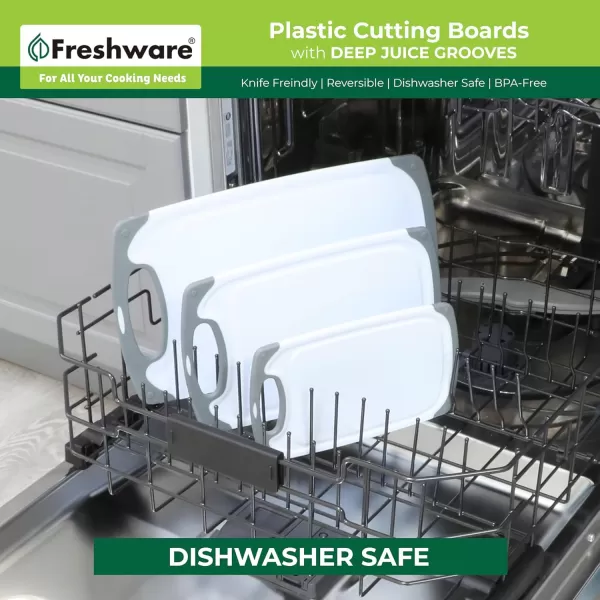 imagePlastic Cutting Boards for Kitchen Cutting Board Set of 3 Juice Grooves with Easy Grip Handle BPAFree NonPorous Dishwasher Safe Black MarblePlastic  Set of 3