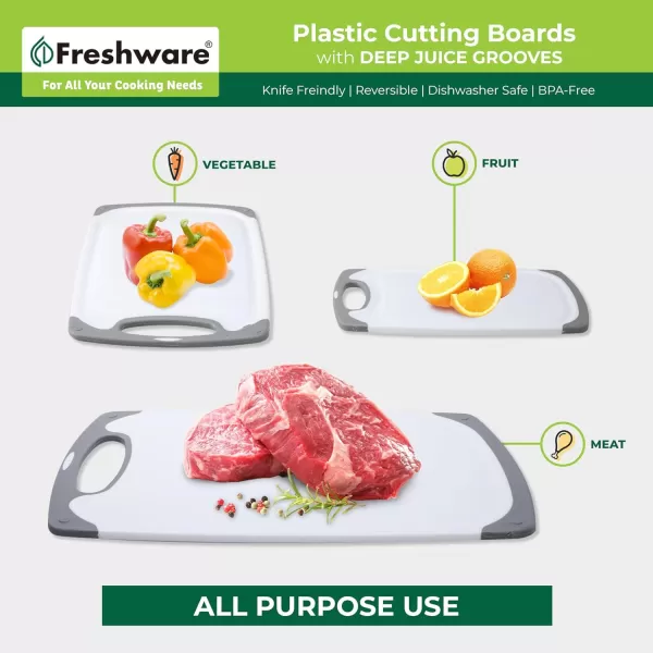 imagePlastic Cutting Boards for Kitchen Cutting Board Set of 3 Juice Grooves with Easy Grip Handle BPAFree NonPorous Dishwasher Safe Black MarblePlastic  Set of 3
