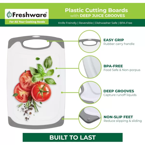 imagePlastic Cutting Boards for Kitchen Cutting Board Set of 3 Juice Grooves with Easy Grip Handle BPAFree NonPorous Dishwasher Safe Black MarblePlastic  Set of 3