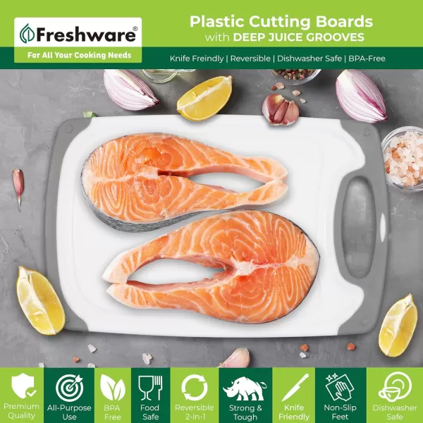 imagePlastic Cutting Boards for Kitchen Cutting Board Set of 3 Juice Grooves with Easy Grip Handle BPAFree NonPorous Dishwasher Safe Black MarblePlastic  Set of 3