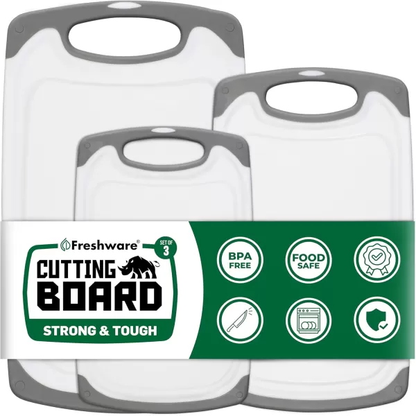 imagePlastic Cutting Boards for Kitchen Cutting Board Set of 3 Juice Grooves with Easy Grip Handle BPAFree NonPorous Dishwasher Safe Black MarblePlastic  Set of 3