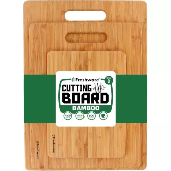 imageBamboo Cutting Boards for Kitchen with Juice Groove ExtraLarge Wood Cutting Board for Chopping Meat Vegetables Fruits Cheese Knife Friendly Serving Tray with Handles 18 x 125inch11L x 85W