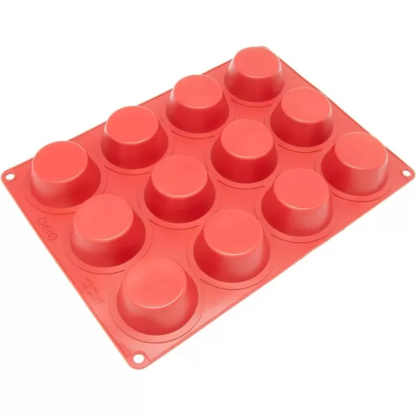 imageFreshware 20Cavity Mini Silicone Mold for Homemade Tart Quiche Pastry Cake Pie Pudding Jello and MoreRed