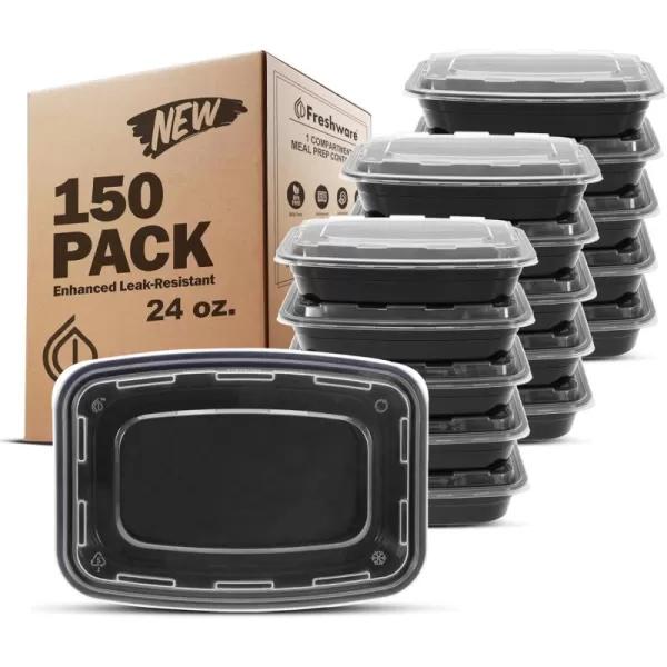 imageFreshware Bento Box Meal Prep Container 32 1Compartment 150Pack 32 ounce1COMP24OZ