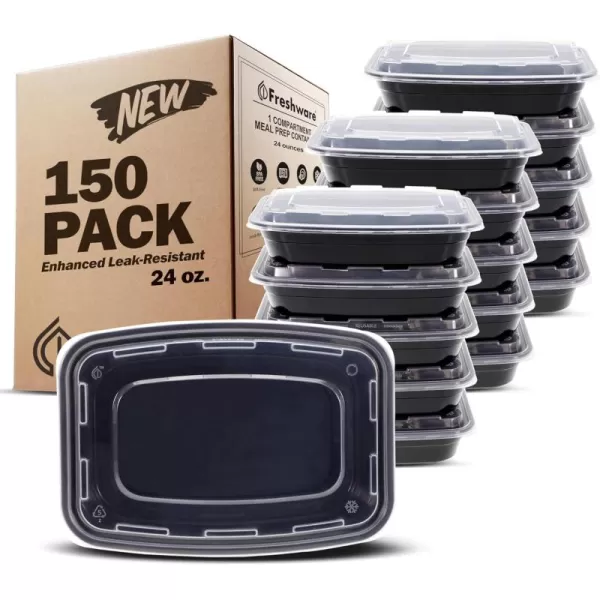 imageFreshware Bento Box Meal Prep Container 32 1Compartment 150Pack 32 ounce24OZ150PK