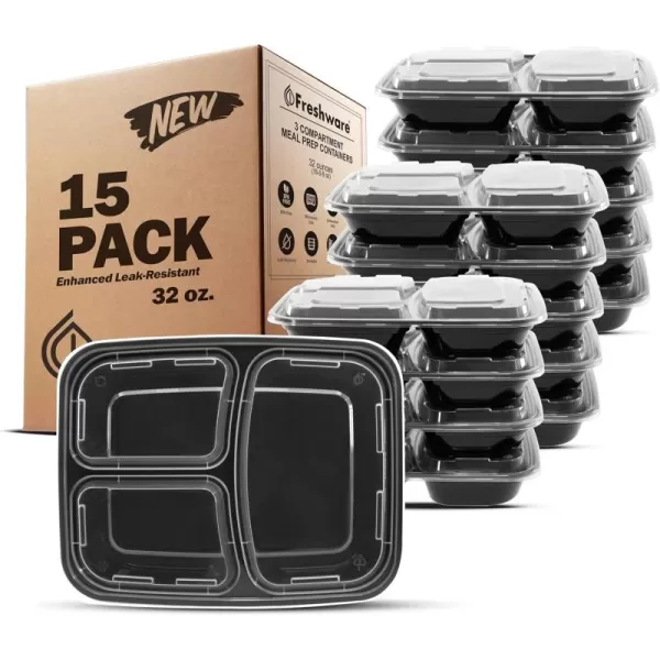 imageFreshware Bento Box Meal Prep Container 32 1Compartment 150Pack 32 ounce32OZ15PK