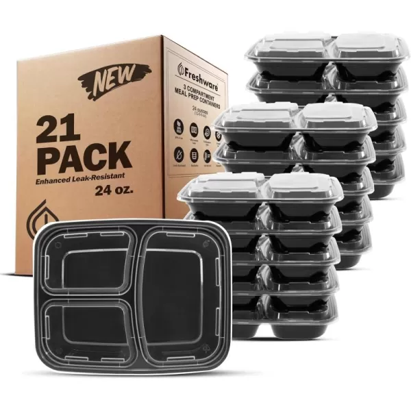 3-Compartment  24 ounce  21 Pack