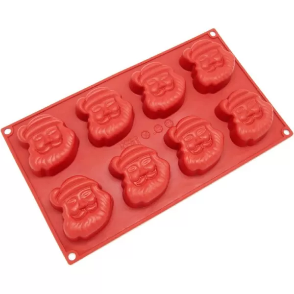 imageFreshware SL127RD 8Cavity Silicone Holiday Santa Claus Muffin Cupcake Brownie Cornbread Cheesecake Panna Cotta Pudding Jello Shot and Soap MoldSanta Claus