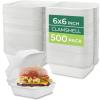 image:imageFreshware Clamshell Food Containers with Lids 6x6 100Pack Disposable To Go Containers Biodegradable Sugarcane To Go Boxes  Paper Container  Microwave amp Freezer Safe Stackable6 x 6 Inch