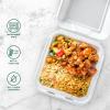 image:imageFreshware Clamshell Food Containers with Lids 6x6 100Pack Disposable To Go Containers Biodegradable Sugarcane To Go Boxes  Paper Container  Microwave amp Freezer Safe Stackable8 x 8 Inch