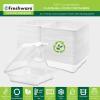 image:imageFreshware Clamshell Food Containers with Lids 6x6 100Pack Disposable To Go Containers Biodegradable Sugarcane To Go Boxes  Paper Container  Microwave amp Freezer Safe Stackable8 x 8 Inch