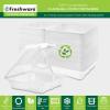 image:imageFreshware Clamshell Food Containers with Lids 6x6 100Pack Disposable To Go Containers Biodegradable Sugarcane To Go Boxes  Paper Container  Microwave amp Freezer Safe Stackable9 x 9 Inch