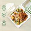 image:imageFreshware Clamshell Food Containers with Lids 6x6 100Pack Disposable To Go Containers Biodegradable Sugarcane To Go Boxes  Paper Container  Microwave amp Freezer Safe Stackable9 x 9 Inch