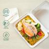 image:imageFreshware Clamshell Food Containers with Lids 6x6 100Pack Disposable To Go Containers Biodegradable Sugarcane To Go Boxes  Paper Container  Microwave amp Freezer Safe Stackable9 x 6 Inch
