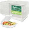 image:imageFreshware Clamshell Food Containers with Lids 6x6 100Pack Disposable To Go Containers Biodegradable Sugarcane To Go Boxes  Paper Container  Microwave amp Freezer Safe Stackable8 x 8 Inch
