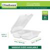 image:imageFreshware Clamshell Food Containers with Lids 8x8 3Compartment 100Pack Disposable To Go Containers Biodegradable Sugarcane To Go Boxes  Paper Container  Microwave amp Freezer Safe Stackable8 x 8 Inch 50Pack