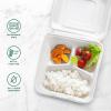 image:imageFreshware Clamshell Food Containers with Lids 8x8 3Compartment 100Pack Disposable To Go Containers Biodegradable Sugarcane To Go Boxes  Paper Container  Microwave amp Freezer Safe Stackable9 x 9 Inch  50 Pack