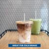 image:imageFreshware Clear Plastic Cups with Flat Lids and Straws 100 Cups  24 oz Disposable Tumblers for Iced Coffee Smoothie Milkshake Cold Drinks16 oz 100PK