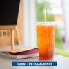 image:imageFreshware Clear Plastic Cups with Flat Lids and Straws 100 Cups  24 oz Disposable Tumblers for Iced Coffee Smoothie Milkshake Cold Drinks20 oz 100PK