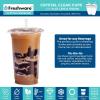 image:imageFreshware Clear Plastic Cups with Flat Lids and Straws 100 Cups  24 oz Disposable Tumblers for Iced Coffee Smoothie Milkshake Cold Drinks20 oz 100PK