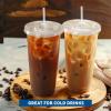 image:imageFreshware Clear Plastic Cups with Flat Lids and Straws 100 Cups  24 oz Disposable Tumblers for Iced Coffee Smoothie Milkshake Cold Drinks24 oz 100PK
