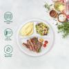 image:imageFreshware Paper Plates  Disposable 10 Plate 500Pack Biodegradable Sugarcane Dinner Plates  Heavy Duty Dinnerware for Hot Food  Microwave amp Freezer Safe Stackable Dinnerware10 Inch  3Compartment  150 Pack