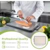 image:imageFreshware Titanium Cutting Board for Kitchen Double Sided and Non Slip Cutting Boards Pure TitaniumPP Chopping Board with Juice Grooves Dishwasher Safe Large 152 by 105162L x 11W