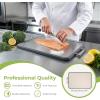 image:imageFreshware Titanium Cutting Board for Kitchen Double Sided and Non Slip Cutting Boards Pure TitaniumPP Chopping Board with Juice Grooves Dishwasher Safe Large 152 by 105Set of 2