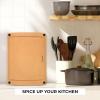 image:imageFreshware Wood Cutting Boards for Kitchen Dishwasher Safe Medium 12 x 9 and Large 15 x 1125 Set of 2 Black12 x 9 Groove Natural