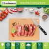 image:imageFreshware Wood Cutting Boards for Kitchen Dishwasher Safe Medium 12 x 9 and Large 15 x 1125 Set of 2 Black15 x 1125 No Groove Natural