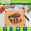 image:imageFreshware Wood Cutting Boards for Kitchen Dishwasher Safe Medium 12 x 9 and Large 15 x 1125 Set of 2 Black18 x 13 Groove Natural