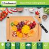image:imageFreshware Wood Cutting Boards for Kitchen Dishwasher Safe Medium 12 x 9 and Large 15 x 1125 Set of 2 Black20 x 14 Groove Natural