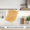 image:imageFreshware Wood Cutting Boards for Kitchen Dishwasher Safe Medium 12 x 9 and Large 15 x 1125 Set of 2 BlackSet of 2 No Groove Natural