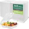 image:imageFreshware Clamshell Food Containers with Lids 8x8 3Compartment 100Pack Disposable To Go Containers Biodegradable Sugarcane To Go Boxes  Paper Container  Microwave amp Freezer Safe Stackable9 x 9 Inch  200 Pack