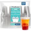 image:imageFreshware Clear Plastic Cups with Flat Lids and Straws 100 Cups  24 oz Disposable Tumblers for Iced Coffee Smoothie Milkshake Cold Drinks12 oz 100PK