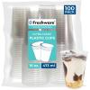 image:imageFreshware Clear Plastic Cups with Flat Lids and Straws 100 Cups  24 oz Disposable Tumblers for Iced Coffee Smoothie Milkshake Cold Drinks16 oz 100PCS