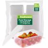 image:imageFreshware Food Storage Containers with Lids 60 Pack 8 16 32 oz 20 sets each size Plastic Deli Containers Meal Prep Containers Microwave and Freezer Safe Stackable Leakproof BPA Free Clear34 oz  50Set