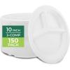 image:imageFreshware Paper Plates  Disposable 10 Plate 500Pack Biodegradable Sugarcane Dinner Plates  Heavy Duty Dinnerware for Hot Food  Microwave amp Freezer Safe Stackable Dinnerware10 Inch  3Compartment  150 Pack