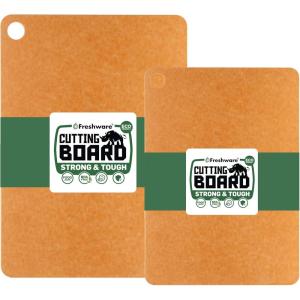 image:imageFreshware Wood Cutting Boards for Kitchen Dishwasher Safe Medium 12 x 9 and Large 15 x 1125 Set of 2 BlackSet of 2 No Groove Natural