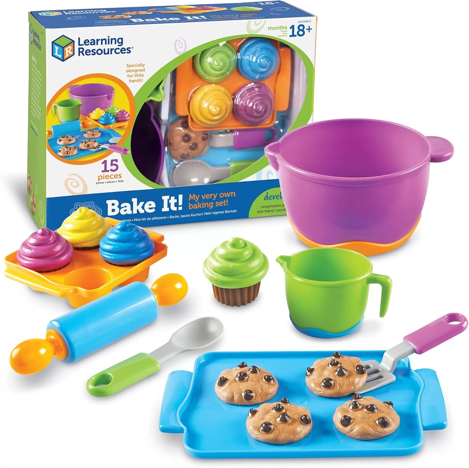 Learning Resources New Sprouts Healthy Basket Bundle, Pretend Play Kitchen Food